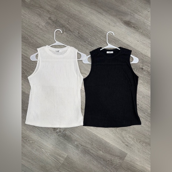 Zeagoo Women's High Neck Tank Tops - S:M / 2 Pack: BLACK & WHITE - Picture 2 of 2